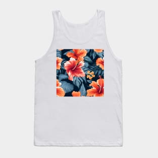 Hibiscus Flowers Pattern 8 Tank Top